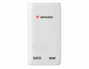 Verbatim GaN cestovní adaptér Fold 'n' Go 65W, 2×USB-C PD3.0, EU konektor, bílá