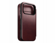 NOMAD pouzdro Modern Leather Folio Magsafe Horween pro iPhone 17 Pro - Burgundy Chromexcel