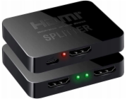 Lanberg HDMI video rozbočovač - 2x HDMI 4K + USB-C port černý