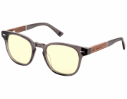 GUNNAR kancelářske/herní brýle  TIOGA GRAY CRYSTAL/WALNUT jantarová skla MINERAL BLF 65 GUNNAR focus