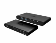 i-tec KVM dokovací stanice pro dva hositele, 4K HDMI, 3x USB-C, 2x USB-A, Power Delivery 2x 100W