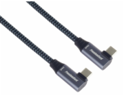 PremiumCord USB-C 2x zahnutý kabel, 0.5m