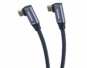 PremiumCord USB-C 2x zahnutý kabel, 2m