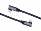 PremiumCord USB-C 2x zahnutý kabel ( USB 3.2 GEN 2x2, 5A,...