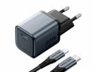 GaN Vention USB-C 20W nabíječka + USB-C-L 1m kabel (šedá)