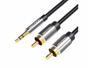 Cable Audio 2xRCA to 3.5mm Vention BCFBD 0.5m (black)