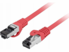 Lanberg Patchcord cat.8.1 S/FTP LSZH CU 0,25m červený, pr...