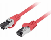 Lanberg Patchcord cat.8.1 S/FTP LSZH CU 0,25m červený, propojen s vláknem