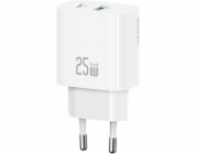 USAMS 25W nabíječka do zásuvky 1x USB-A 1x USB-A rychlé nabíjení Bílá