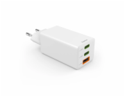 Hama 00201996 Fast Charger GaN, 2x USB-C, 1x USB-A, Mini Charger, PD, 65W, White