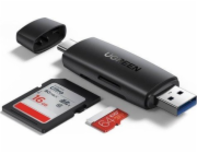 UGREEN adaptér čtečka karet SD / micro SD (USB-A / USB-C) černý (CM304)