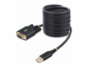 StarTech.com 10ft (3m) USB to Null Modem Serial Adapter Cable, Interchangeable DB9 Screws/Nuts, COM Retention, USB-A to RS232, FTDI, Level-4 ESD Protection, Windows/macOS/ChromeOS/Linux - Rugged TPE C