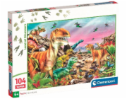 Clementoni - Puzzle 104 Země dinosaurů