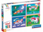 Clementoni - Puzzle 4v1 Den s jednorožci
