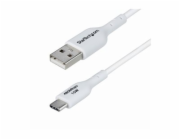 StarTech 3ft (1m) White USB-A to USB-C Charging Cable/Cord, M/M - USB kabel - USB (M) do USB-C (M) - USB 2.0 - 3 A - 1 m - neobsahuje halogen, pasivní, nabíjení a synchronizace, USB Fast Charge (15W) 