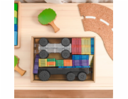 Teka CONNETIX Rainbow Transport Pack 50 ks magnetických kostek autíček 3+