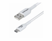 StarTech.com 3m (9.8ft) White USB-A to USB-C Charging Cable/Cord, M/M - USB kabel - USB (M) do USB-C (M) - USB 2.0 - 3 A - 3 m - neobsahuje halogen, pasivní, nabíjení a synchronizace, USB Fast Charge 
