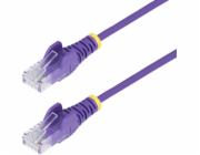 StarTech.com 2.5m Purple Slim CAT6 Ethernet Cable, Snagless, 28AWG, LSZH - Patch kabel - RJ-45 (M) do RJ-45 (M) - 2.5 m - 3.6 mm - UTP - CAT 5/5e/6 - IEEE 802.3bt - neobsahuje halogen, provedení bez h