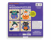 Mudpuppy Dřevěné puzzle sada 4 puzzle Halloween