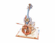 RoboTime 3D dřevěná skládačka hrací skříňky Kouzelné violoncello barevné (mechanický pohon)