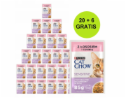 PURINA NESTLE PURINA Cat Chow Sensitive with salmon and zucchini in sauce - mokré krmivo pro kočky - 26x85g (20 + 6 GRATIS)