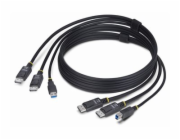 StarTech.com 6ft (1.8m) Dual-DisplayPort and USB 5Gbps KVM Cable - Kabel klávesnice / videa / myši (KVM) - USB typ A, DisplayPort (M) do USB Type B, DisplayPort (M) - 1.83 m - podpora 4K60Hz, podpora 