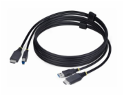 StarTech.com 6ft (1.8m) HDMI and USB 5Gbps KVM Cable - Kabel klávesnice / videa / myši (KVM) - HDMI, USB typ A (M) do HDMI, USB Type B (M) - 1.8 m - podpora 4K60Hz, podpora HDR10 - cerná