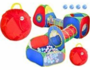 LeanToys Velký stan na hřiště pro děti Tunely Bazén s míčky Tracza Barevný