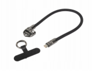 Lanberg Kabel USB-C M/M na krk/klíčenku 0,3 m 240 W černý