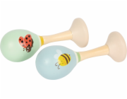 small foot Dřevěné rumba koule Včelka a Beruška sada 2 ks