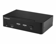 StarTech.com 2 Port DisplayPort KVM Switch, 4K 60Hz, Single Display, Dual Port UHD DP 1.2 USB KVM Switch with Integrated USB 3.0 Hub and Audio, Dell, HP, Apple, Lenovo, TAA Compliant - Keyboard/Video/