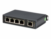 StarTech.com 5-Port Ethernet Switch - 10/100Mbps Industrial Networking Solution - IP30-rated Energy Efficient Internet Switch (IES5102) - Prepínac - nerízený - 5 x 10/100 - lze montovat na konzolu DIN