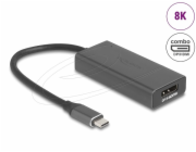 Delock - Kabel adaptéru - HDMI / DisplayPort combo se zdírkami (female) do USB-C s piny (male) - 15 cm - šedá - podpora 8K120Hz (7680 x 4320), podpora HDR