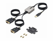 StarTech 13ft (4m) 2-Port USB to Serial Adapter Cable, Interchangeable DB9 Screws/Nuts, COM Retention, USB-A to DB9 RS232, FTDI, Level-4 ESD Protection, Windows/macOS/ChromeOS/Linux - Rugged TPE Const