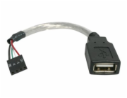 StarTech.com 6in USB 2.0 A to USB 4 Pin to Motherboard Header Adapter F/F - USB cable - USB (F) to 4 pin USB 2.0 header (F) - USBMBADAPT - Kabel USB - USB (F) do 4kolíkový header USB 2.0 (F) - 15 cm -