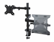 StarTech.com Monitor Arm with VESA Laptop Tray, For a Laptop (4.5kg / 9.9lb) and a Single Display up to 32" (8kg / 17.6lb), Black, Adjustable Desk Laptop Arm Mount, C-clamp/Grommet Mount - VESA Monito