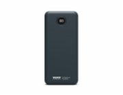 PORT CONNECT powerbanka 10 000 mAh, vestavěné USB-C kabely, LCD displej, černá