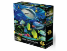 PRIME 3D Svítící PUZZLE - Neonové puzzle Žralok 500 dílků
