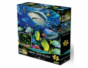 PRIME 3D Svítící PUZZLE - Neonové puzzle Žralok 500 dílků