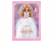 Módní panenka v bílých svatebních šatech