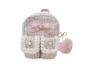 Mini BATOH s růžovou mašlí a klíčenkou SRDCE