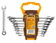 Ingco HKSPAR1082 Klíč očkoplochý račnový CrMo 8-19mm 8ks