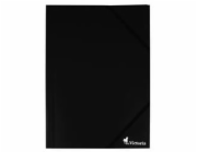 VICTORIA Desky s gumičkou, černé, PP, 15 mm, A4