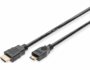Digitus HDMI 1.3 / 1.2 (C to A) připojovací kabel 3 m , pozlacené kontakty, Ultra HD 24p