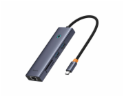 Rozbočovač 7w1 Baseus UltraJoy 7-Port ( USB-C na 1xHDMI4K@30Hz + 2xUSB 3.0 + 1xPD +RJ45 + SD/TF3.0)