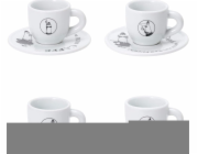 Sada 4 šálků na espresso BIALETTI CAROUSEL Porcelán 4x 50 ml Bílá