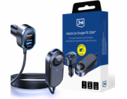 3MK Dvojitá autonabíječka 135W PD QC PPS USB 2A4C Černá/Šedá
