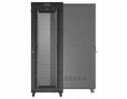 19palcová černá stojící racková skříň 47U 800x1200 s perforovanými dvířky, LCD (ploché balení) V2