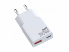  SUPER SLIM QC 3.0 30W 1XUSB 1XUSB-C nástěnná nabíječka b...
