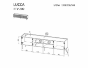 Cama LUCCA 490380 televizní stolek/nábytek k multimediálnímu vybavení 2 police/polic